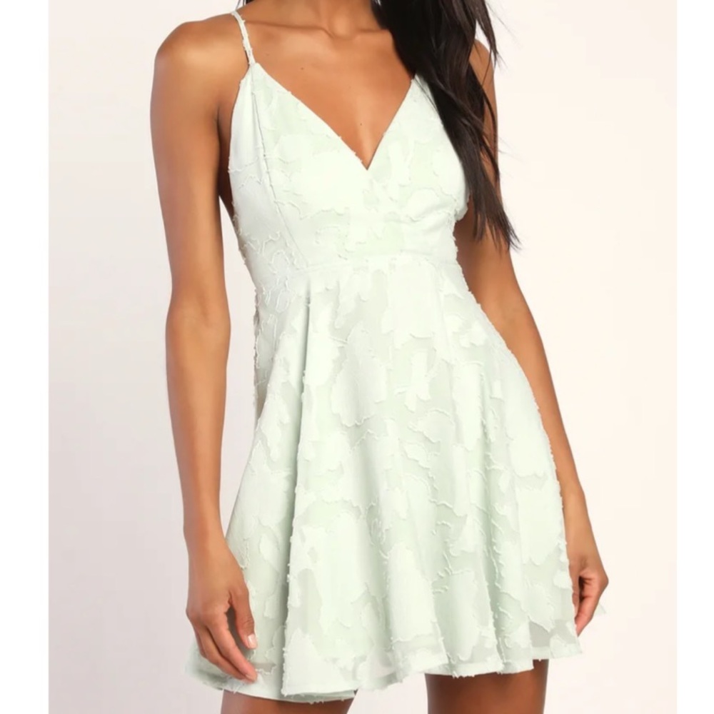 Lulu's Mint Green Textured Mini Dress